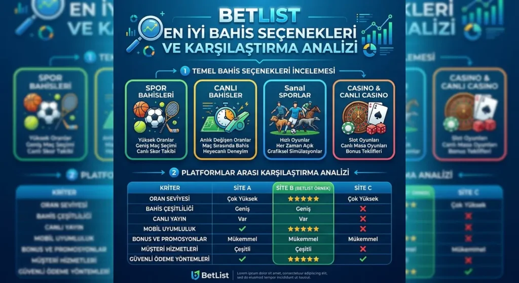 Betlist En İyi Bahis Seçenekleri ve Karşılaştırma Analizi